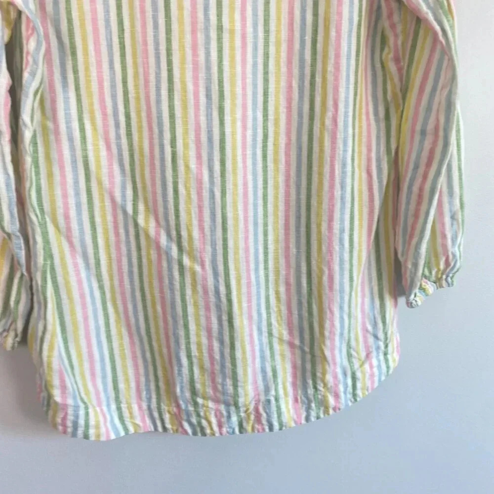 Boden Linen Pastel Rainbow Striped Tunic Top - Picture 12 of 13